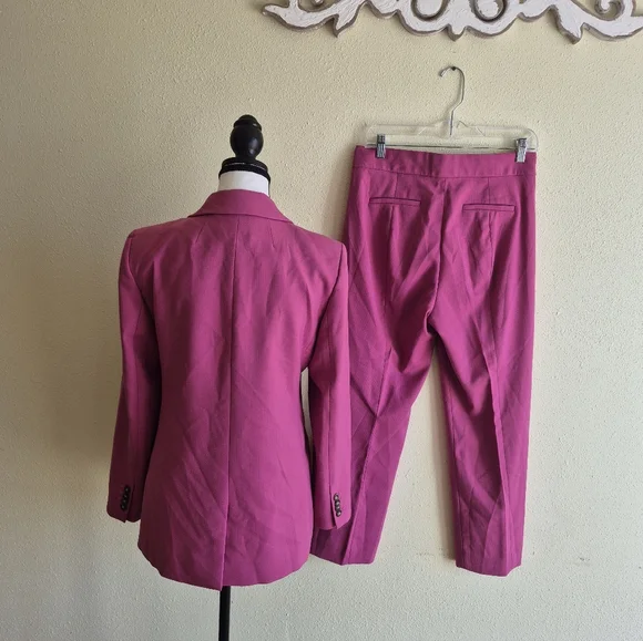 J. Crew Willa Blazer And Pantsuit Wool Blend Pink Size 6 - Picture 4 of 11